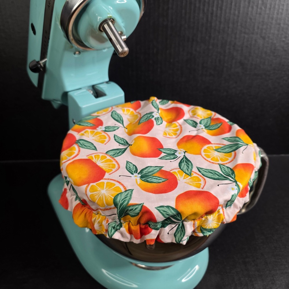 Juicy Oranges Faux Granny Square KitchenAid Mixer Mixing‎ Bowl Cover Baking